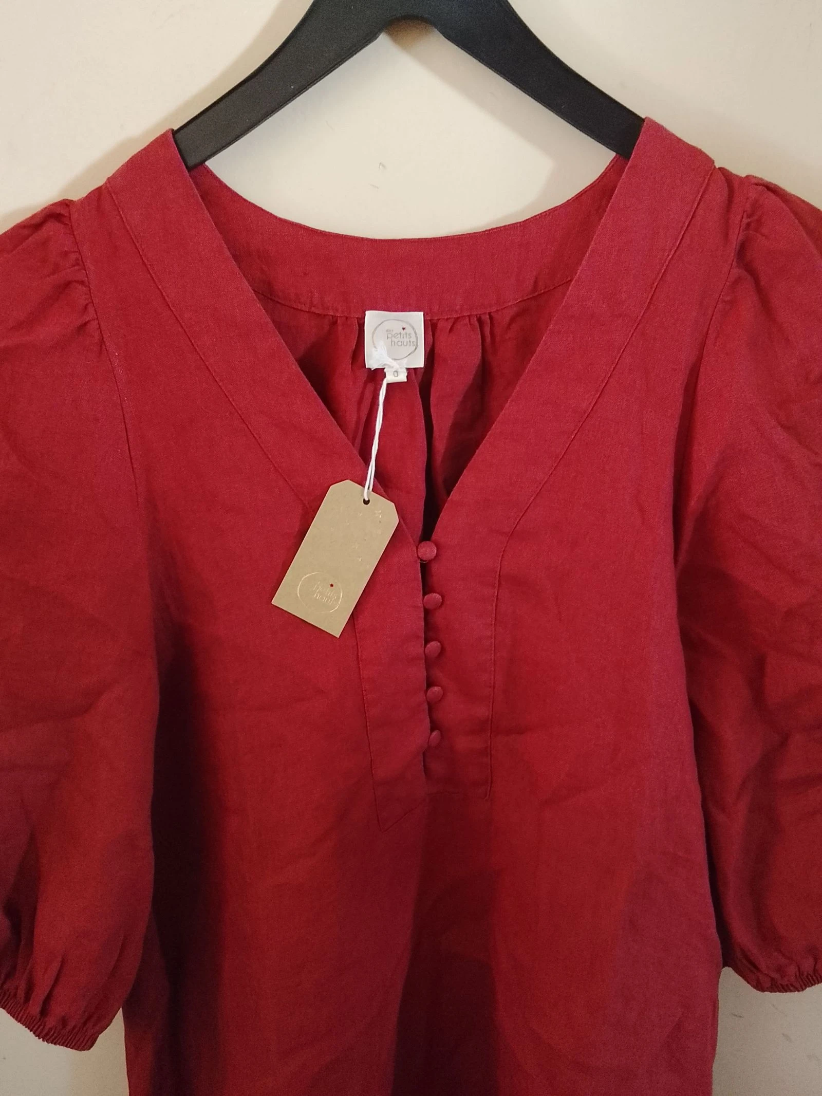 Des Petits Hauts – Vestido de linho vermelho tijolo – Novo com etiqueta – Tamanho 0 (adequado para tamanho 38) 👗 – photo 2